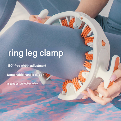 Orange and White Adjustable 3D Leg & Body Roller Massager - Deep Tissue Muscle Relief for Thighs
