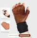 Size S Dark Brown Premium Cowhide Leather Weightlifting Gloves with Wrist Support - Non-Slip Grip Size S Dark Brown Premium Cowhide Leather Weightlifting Gloves with Wrist Support - Non-Slip Grip