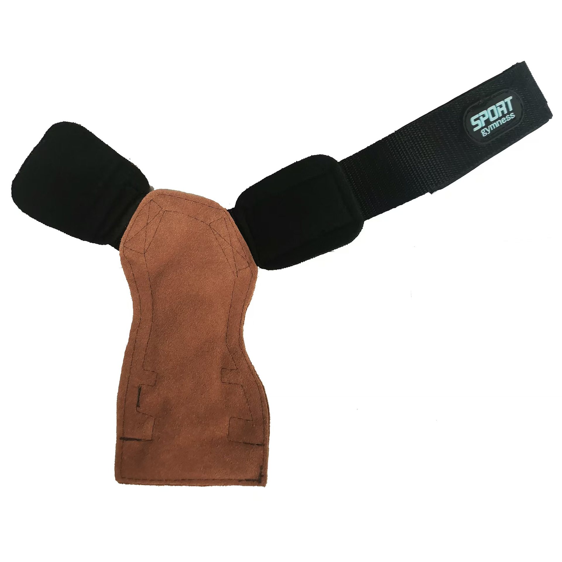 Size M Dark Brown Premium Cowhide Leather Weightlifting Gloves with Wrist Support - Non-Slip Grip