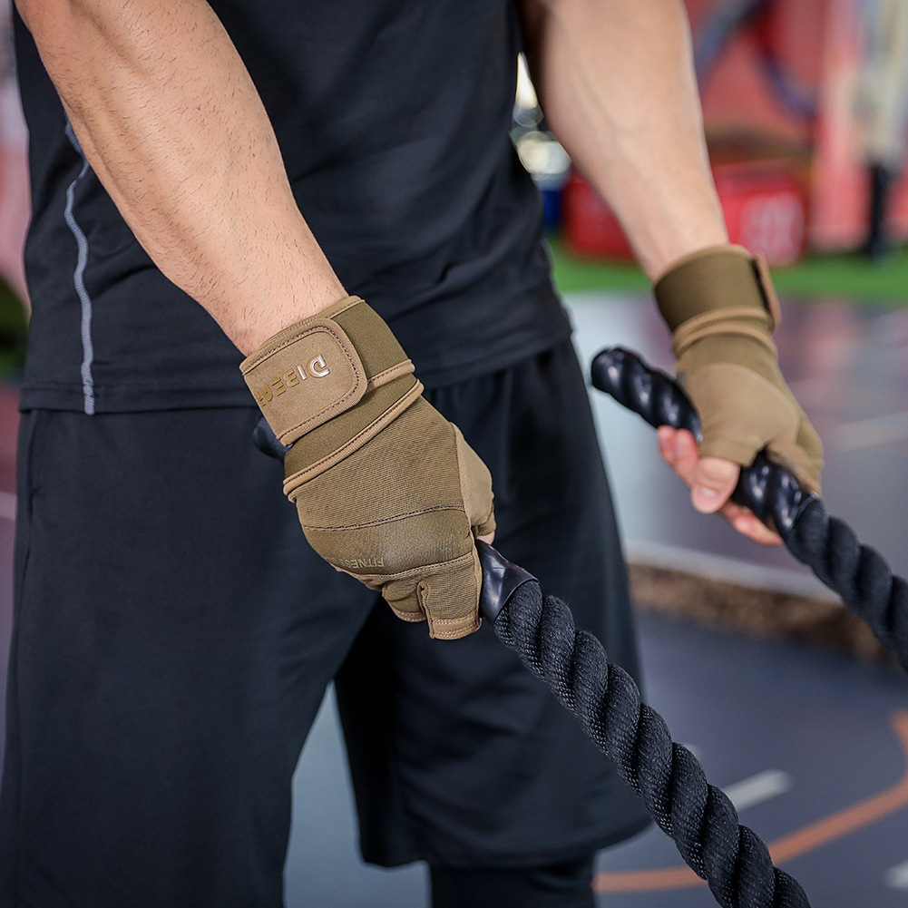 Size XXL Green Heavy Duty Workout Gloves with Wrist Support - Anti-Slip Gel Padded Gym Gloves for Weightlifting