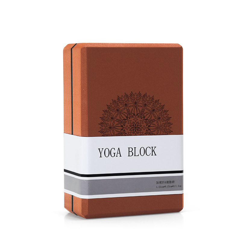 Coffee Brown High-Density EVA Foam Yoga Block for Support & Stability - Lightweight Non-Slip Brick for Yoga