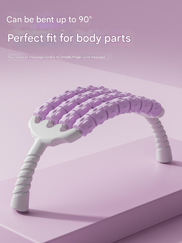 Pink Four-Row Bendable Massage Roller - Muscle Relaxation and Sensory Integration Training for Children