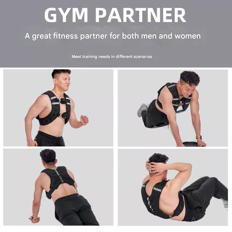 Black Gym Partner Weighted Vest - Adjustable & Reflective for Running