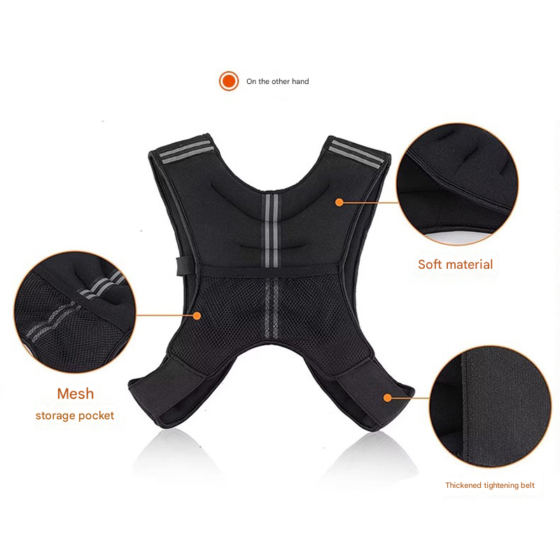 Black Gym Partner Weighted Vest - Adjustable & Reflective for Running