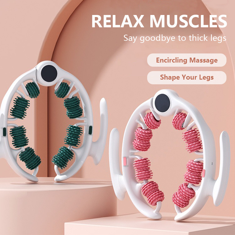 Pink U-Shape 360 Degree Massage Roller - Multi-Functional Leg