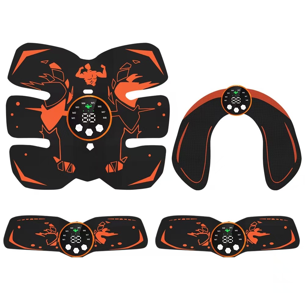 Black and Orange Ultimate EMS Muscle Stimulator Kit - USB Rechargeable Abdominal & Full Body Toner for Abs