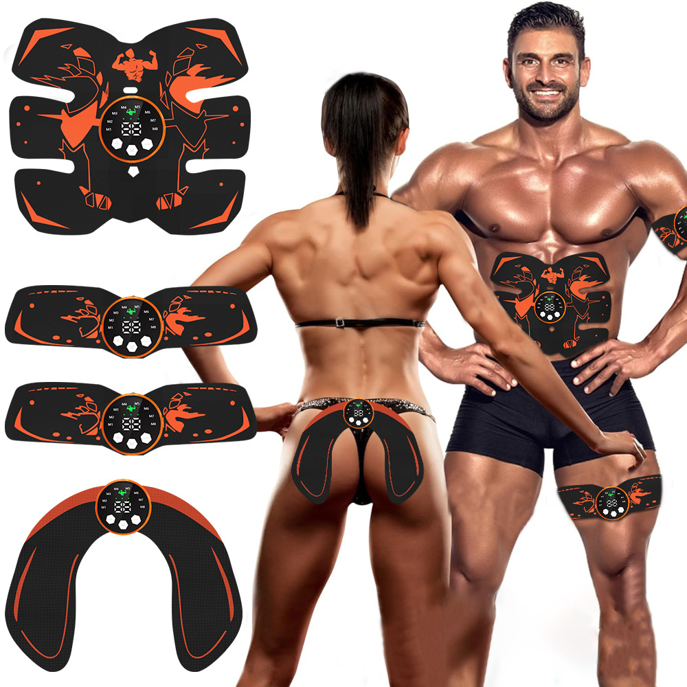 Black and Orange Ultimate EMS Muscle Stimulator Kit - USB Rechargeable Abdominal & Full Body Toner for Abs
