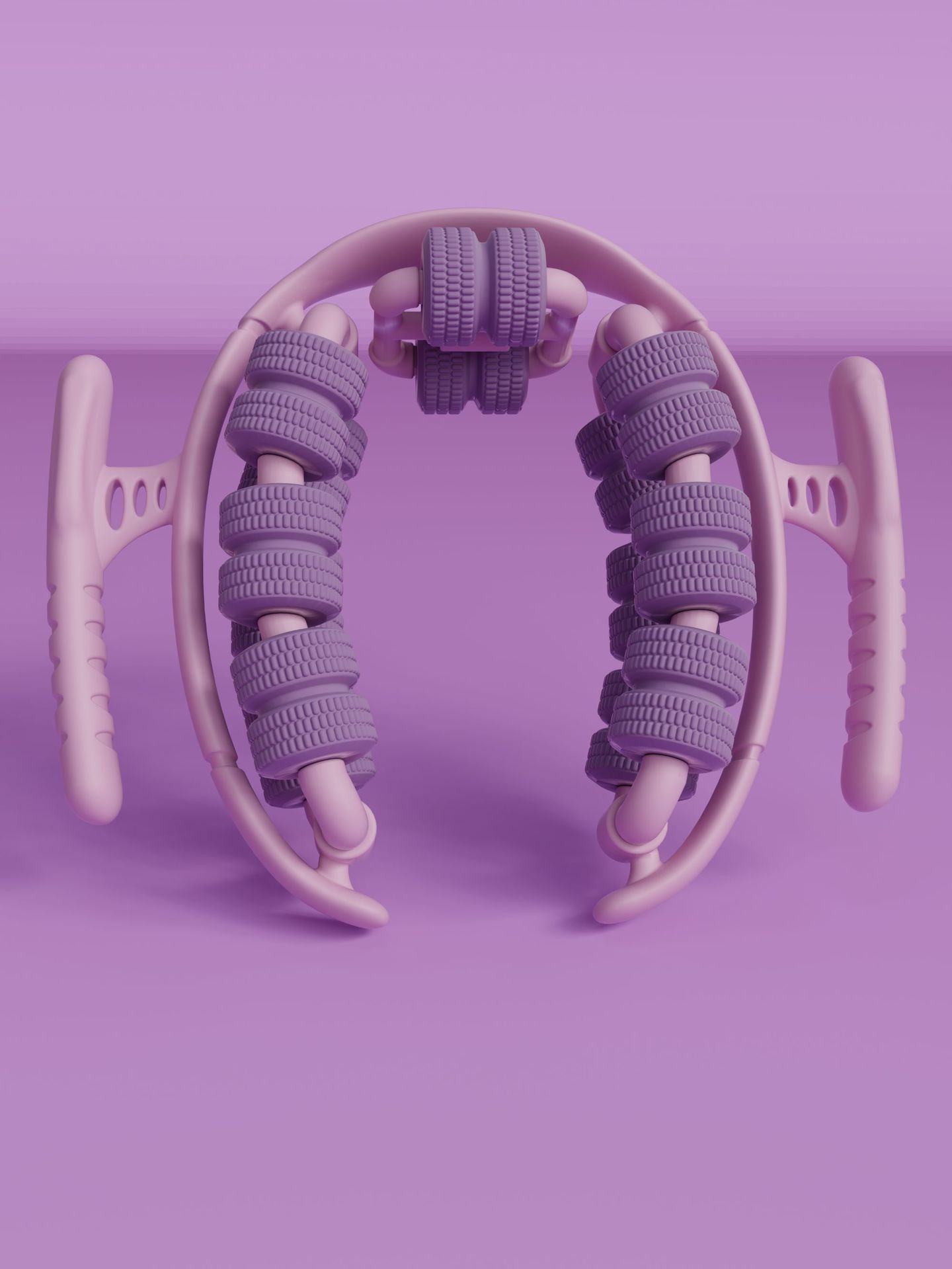 Purple 360° Wrap-Around Muscle Roller - 28-Wheel Massager for Legs