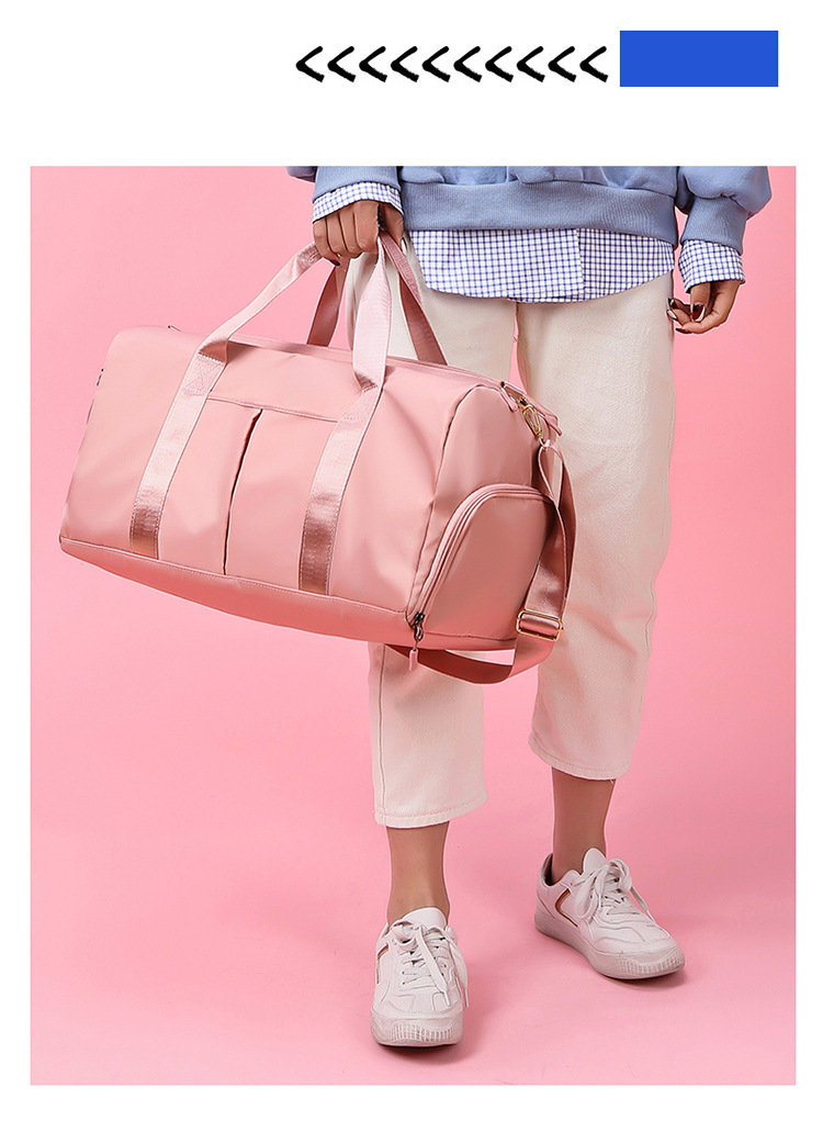 Pink Large Capacity Travel Duffel Bag – Wet & Dry Separation