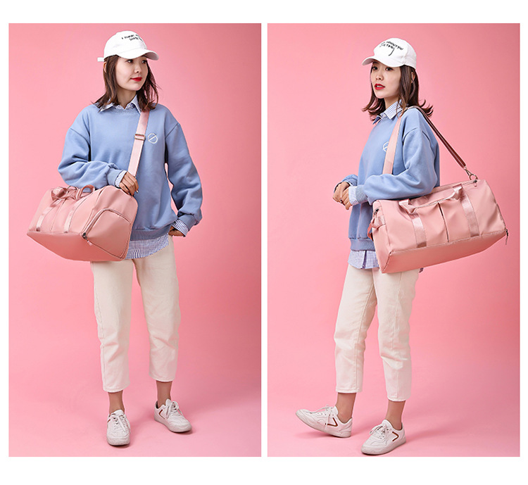 Pink Large Capacity Travel Duffel Bag – Wet & Dry Separation