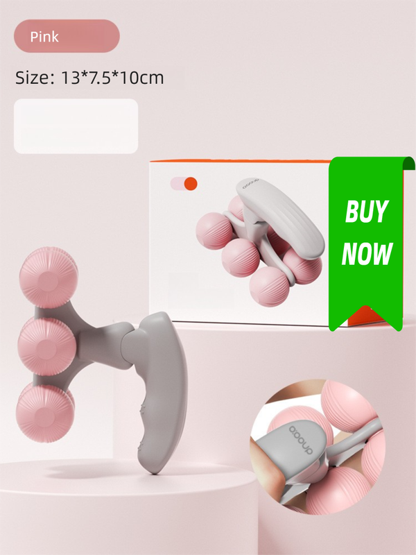 Pink Portable 6-Wheel Massage Roller – Quiet