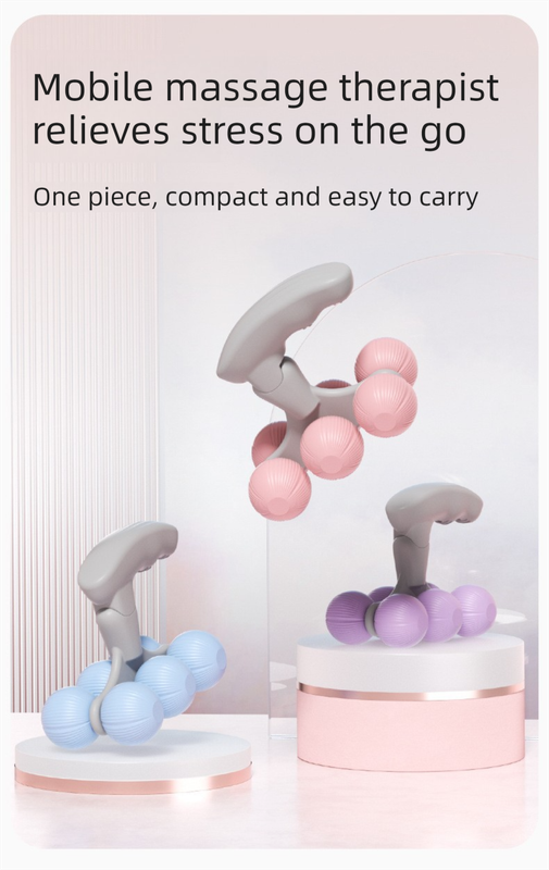 Purple Portable 6-Wheel Massage Roller – Quiet
