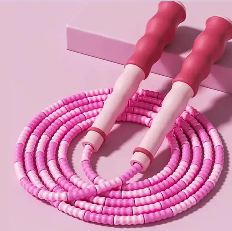 10 Pcs Pink Soft Beaded Jump Ropes