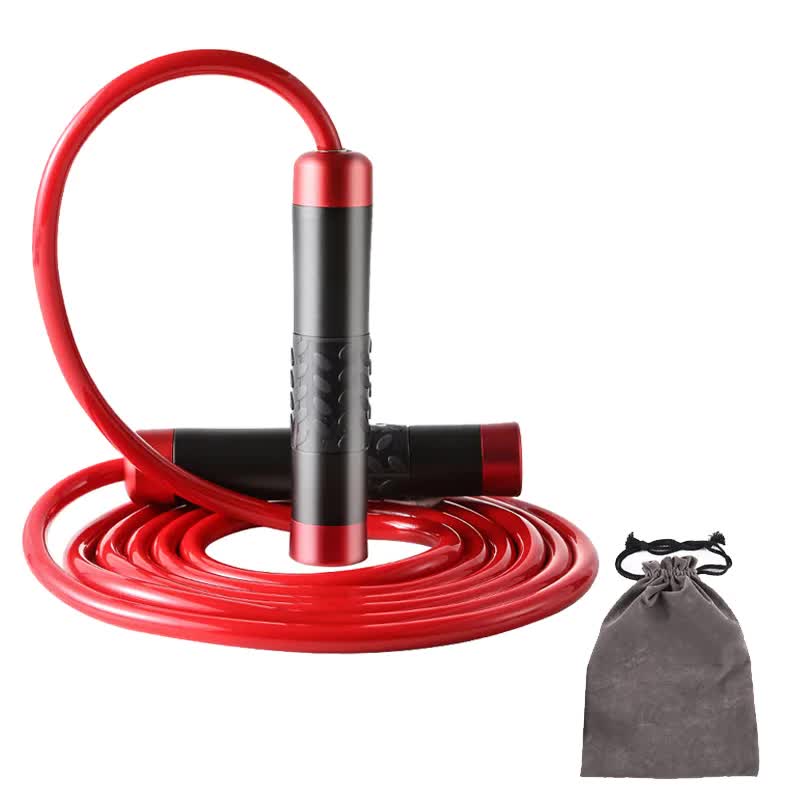 Red Weighted Jump Rope for Workout Fitness - Thick 9mm Cable for Intense Fitness