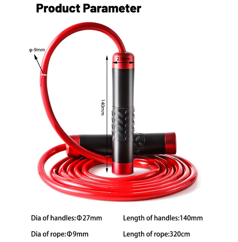 Blue Weighted Jump Rope for Workout Fitness - Thick 9mm Cable for Intense Fitness