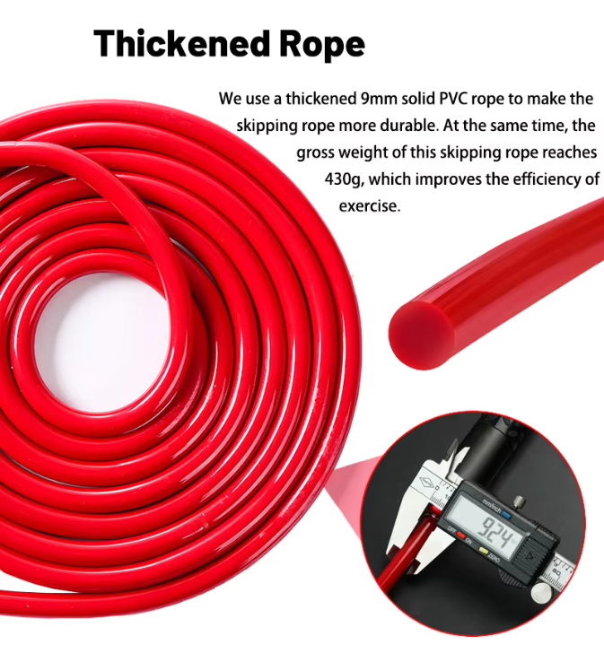 Blue Weighted Jump Rope for Workout Fitness - Thick 9mm Cable for Intense Fitness