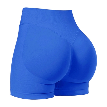 L Electric Blue High-Elastic Hip Yoga Shorts - Seamless Mid-Intensity Pilates Workout Shorts L Electric Blue High-Elastic Hip Yoga Shorts - Seamless Mid-Intensity Pilates Workout Shorts