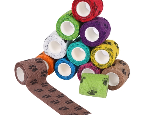 Pet Medical Therapy Self Adhesive Bandage Set(12 Volumes：2.5CM*4.5M) - Elastic Cute First Aid for Dogs and Cats & Humans