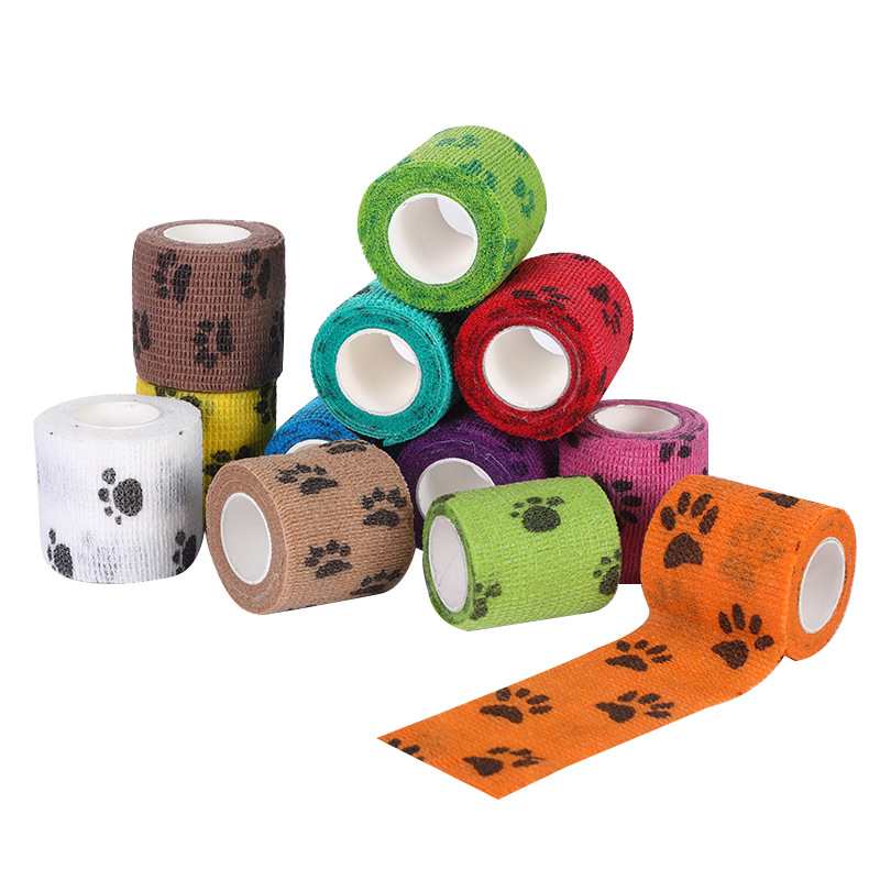 Pet Medical Therapy Self Adhesive Bandage Set(12 Volumes:5CM*4.5M) - Elastic Cute First Aid for Dogs and Cats & Humans