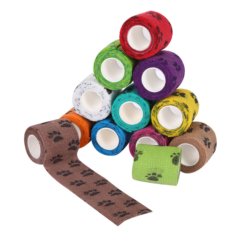 Pet Medical Therapy Self Adhesive Bandage Set(12 Volumes:7.5CM*4.5M) - Elastic Cute First Aid for Dogs and Cats & Humans