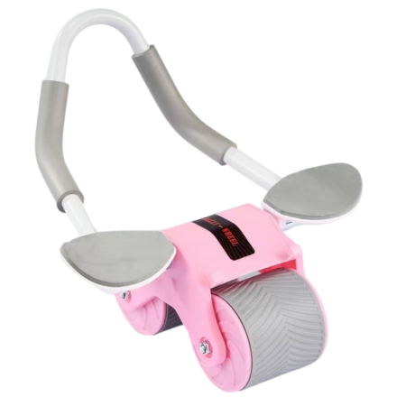 Pink Multifunctional Abdominal Roller with Automatic Rebound - Core Strength Trainer with Extra-Wide Double Wheels and Kneeling Mat for Home Gym Pink Multifunctional Abdominal Roller with Automatic Rebound - Core Strength Trainer with Extra-Wide Double Wheels and Kneeling Mat for Home Gym