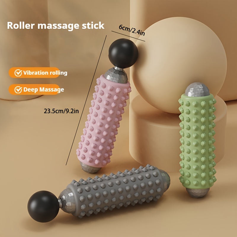 Pink Portable Electric Yoga Massage Roller - Handheld Fitness Recovery Tool