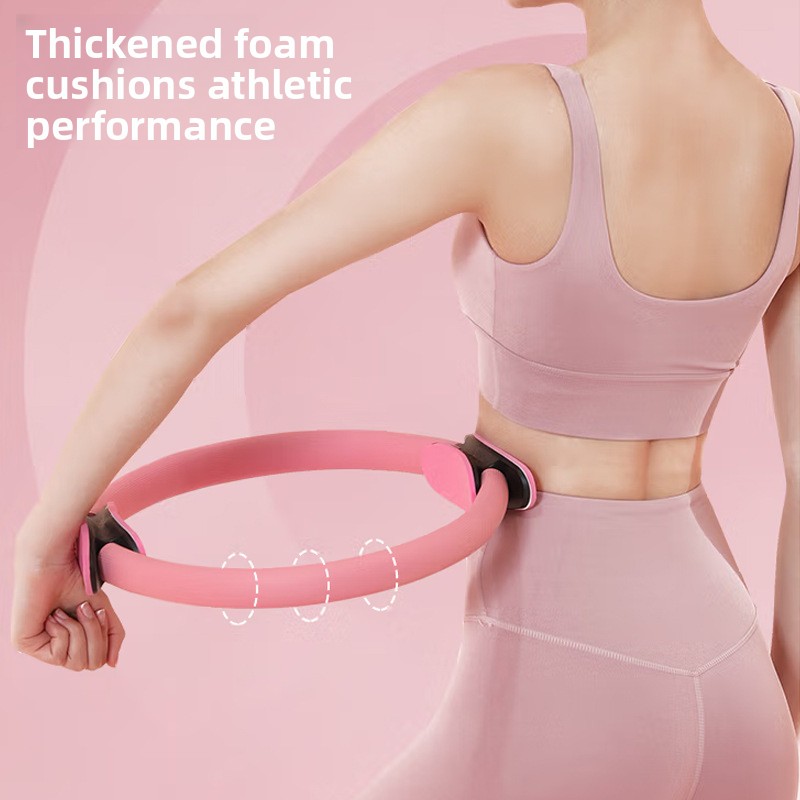 Pink Pilates Ring Exercise Tool – High-Elasticity Yoga Ring for Core Strength