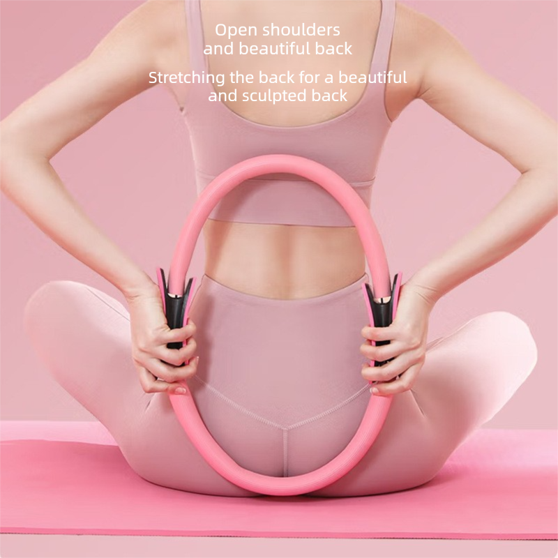 Grey Pilates Ring Exercise Tool – High-Elasticity Yoga Ring for Core Strength