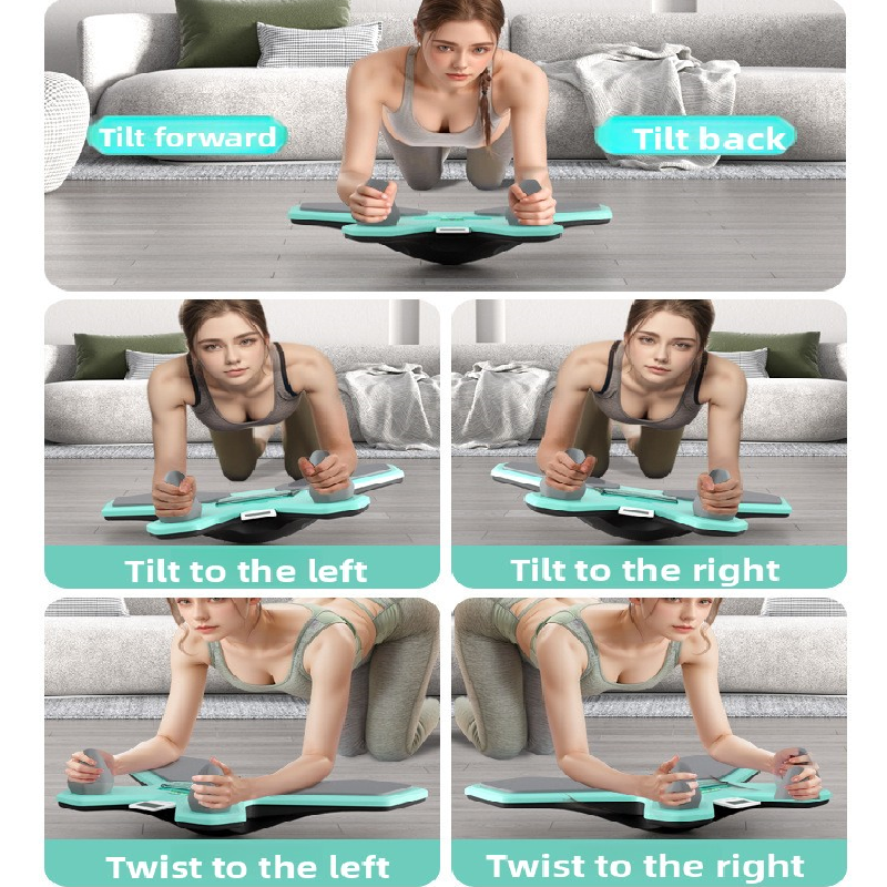 Black Multi-functional Balance Board with Timer for Core Training and Fitness Entertainment