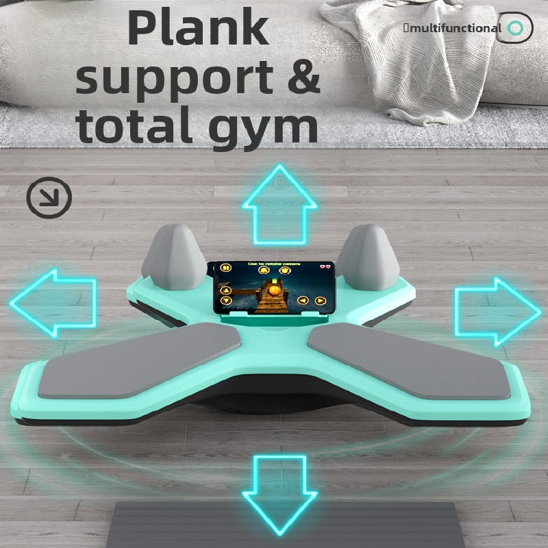 Black Multi-functional Balance Board with Timer for Core Training and Fitness Entertainment