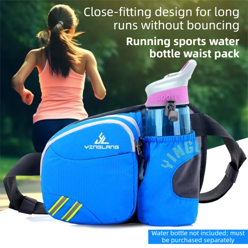 Purple Lightweight Running Waist Pack with Stable Bottle Holder - Multi-Functional Nylon Sports Fanny Pack for Marathon