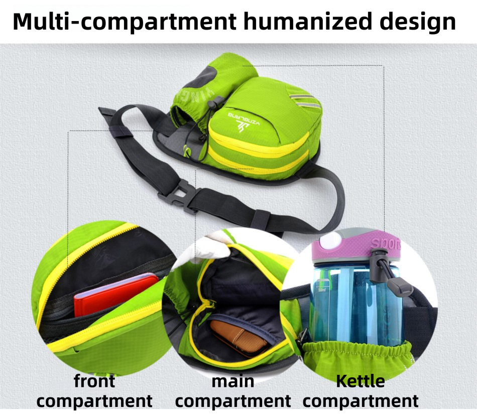 Purple Lightweight Running Waist Pack with Stable Bottle Holder - Multi-Functional Nylon Sports Fanny Pack for Marathon