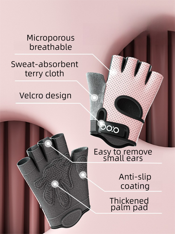 Pink Heavy-Duty Unisex Gym Training Gloves with Integrated Wrist Support - Breathable Anti-Callus and Anti-Slip Weightlifting & Pull-Up Guards (Size M)