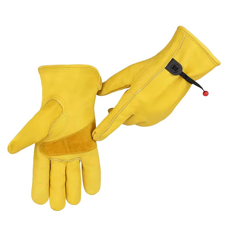 Size S Golden Yellow Top-Grain Cowhide Protective Work Gloves