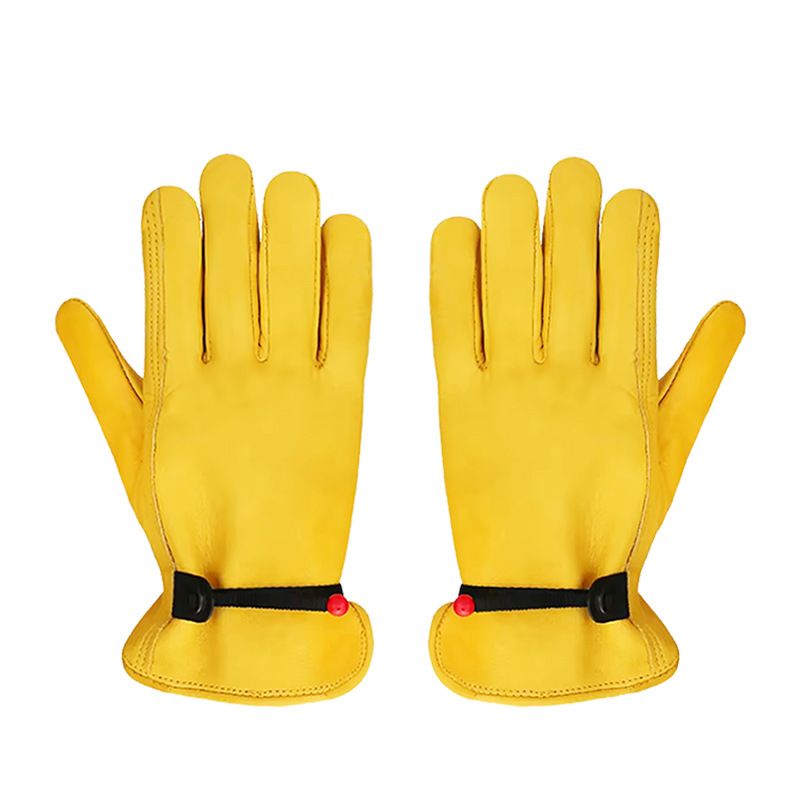 Size L Golden Yellow Top-Grain Cowhide Protective Work Gloves