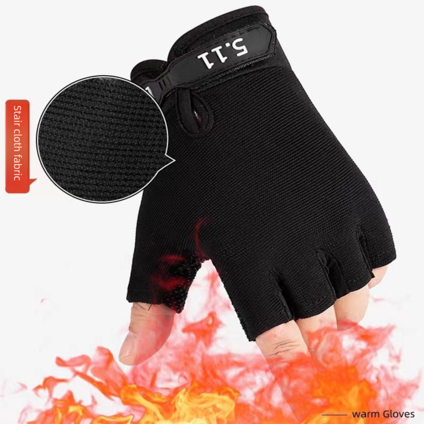 Black Tactical Half Finger Gloves with Hard Knuckle Protection - Non-Slip Breathable Combat Gloves for Men and Women