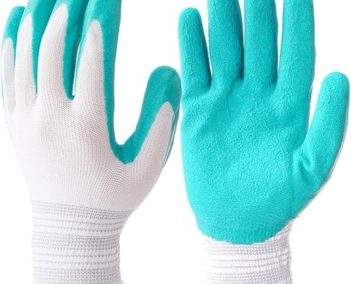 3 Pairs Blue Gardening Gloves with Breathable Latex Coating - Non-Slip Protective Work Gloves for Yard Work Planting and Outdoor Maintenance - All-Day Comfort and Dexterity for Gardeners